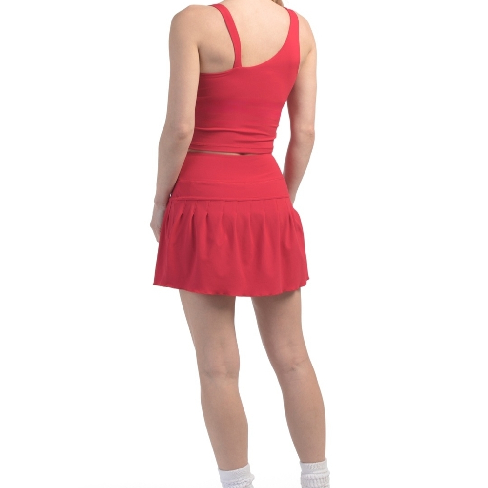 90 Degree By Reflex Red Track Skort.is Set,2 Pc - Picture 2 of 6